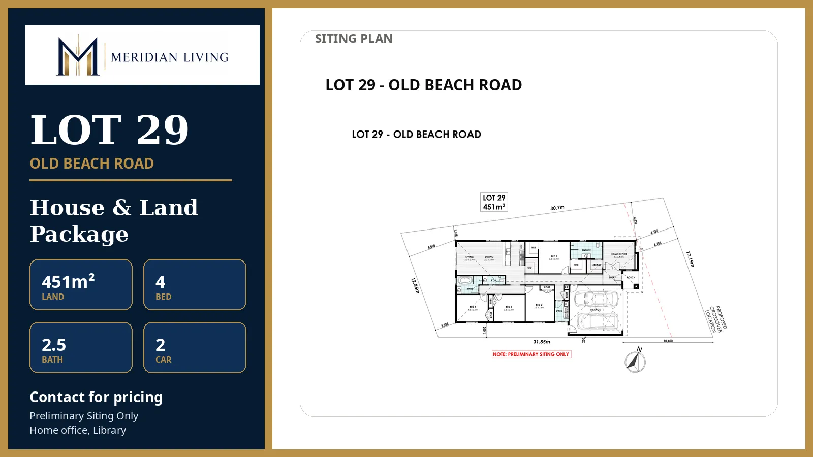 Lot 29 Old Beach Road — House and Land Package, 451m² with 4 bedrooms